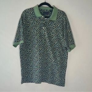 Vintage GANT green paisley polo shirt size XL 100% cotton